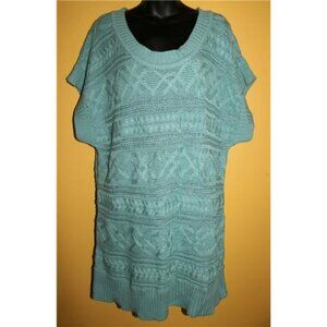 NWT Lane Bryant 18/20 Aqua Blue Tunic Sweater Dress Short Slvs 2x